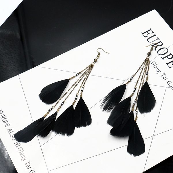 anqi 2020 oorbellen bohemia feather earrings female jewelry gift black fashion long tassel drop ethnic earrings for women, Silver
anqi 2020 oorbellen bohemia feather earrings female jewelry gift black fashion long tassel drop ethnic earrings for women, Silver