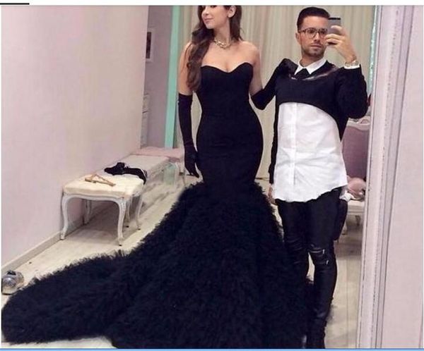 imported evening dress sweetheart handmade ruffles tulle black prom gowns long mermaid prom dresses, Red
imported evening dress sweetheart handmade ruffles tulle black prom gowns long mermaid prom dresses, Red