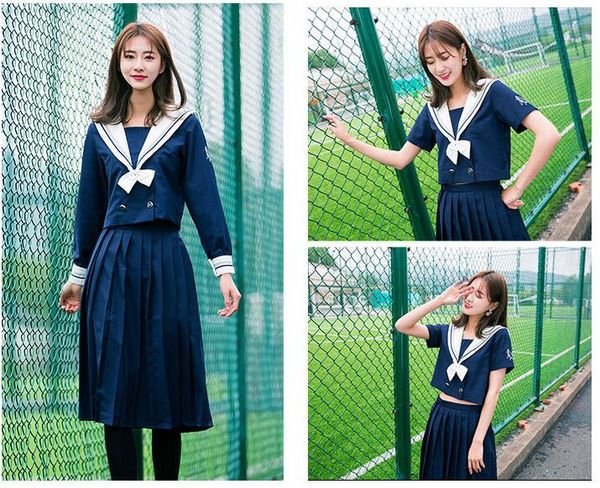 japanese school uniforms for women korean navy sailor cotton school uniform for girls pleated skirt+long sleeve shirt, White
japanese school uniforms for women korean navy sailor cotton school uniform for girls pleated skirt+long sleeve shirt, White