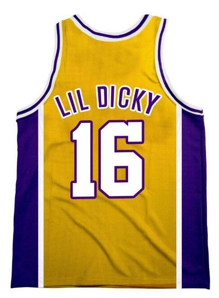 big show lil dicky 16# jersey stitched mens yellow jerseys, Gray