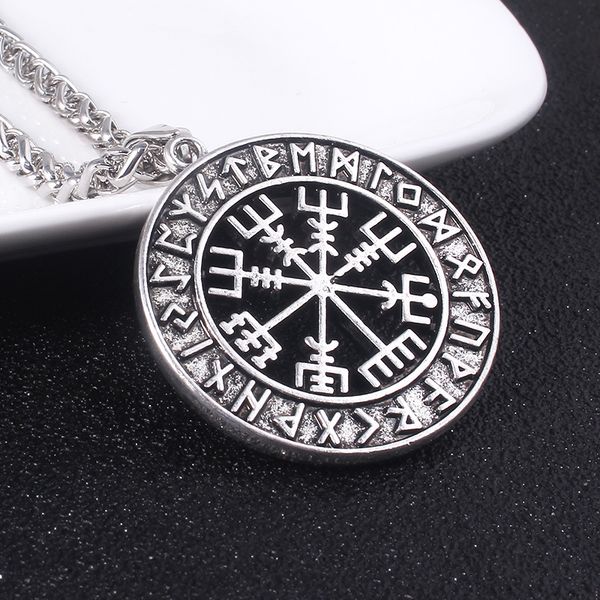vintage viking icelandic compass necklace magical staves compass rune amulet runic circle pendant necklaces men women jewelry, Silver
vintage viking icelandic compass necklace magical staves compass rune amulet runic circle pendant necklaces men women jewelry, Silver