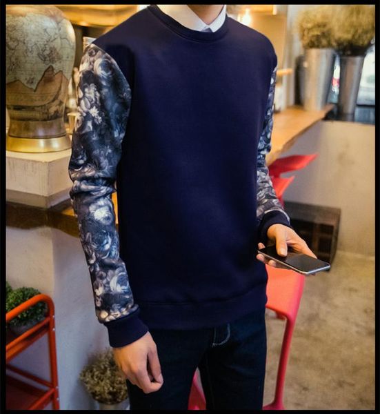 2020 new autumn men fashion long sleeve pullovers o-neck floral printed casual sweatshirt slim patchwork, Black
2020 new autumn men fashion long sleeve pullovers o-neck floral printed casual sweatshirt slim patchwork, Black