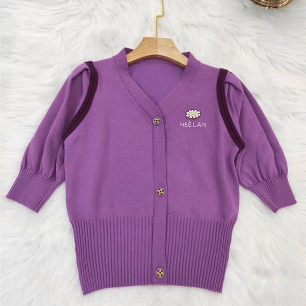 rdq8t purple daisy embroidered knitwear fake cardigan coat half sleeve short slim women shen mengchen same style embroidered knitted sweater, White
rdq8t purple daisy embroidered knitwear fake cardigan coat half sleeve short slim women shen mengchen same style embroidered knitted sweater, White
