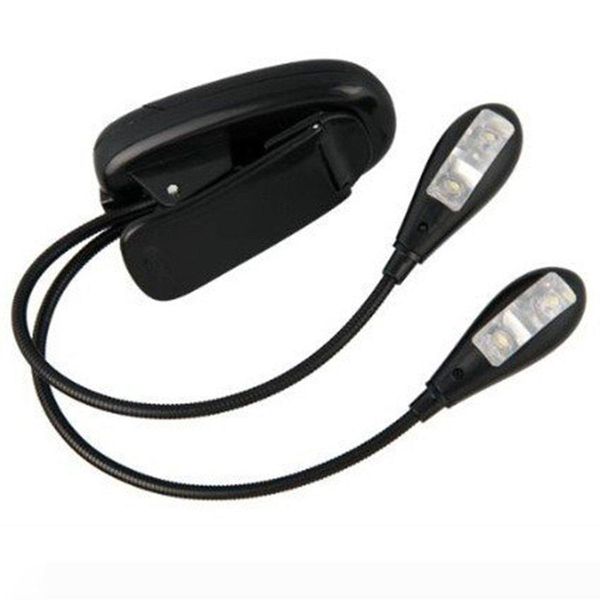 led clip on reading light adjustable neck book light lamp two headed light with 4 premium leds
led clip on reading light adjustable neck book light lamp two headed light with 4 premium leds