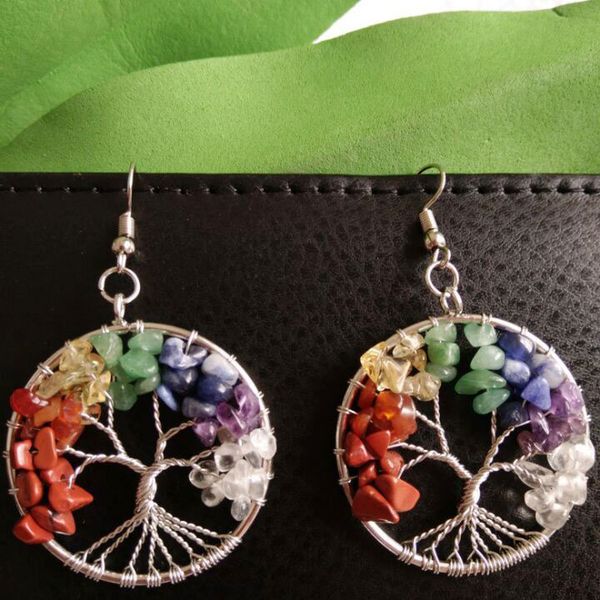 round tree of life ear drop chip stone bead reiki 7 chakra healing green natural stone small earrings for women jewelry 2020, Silver
round tree of life ear drop chip stone bead reiki 7 chakra healing green natural stone small earrings for women jewelry 2020, Silver
