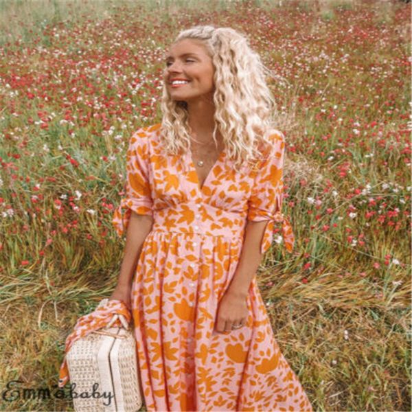 us spring women floral chiffon short sleeve casual party vintage boho maxi dress, White;black
us spring women floral chiffon short sleeve casual party vintage boho maxi dress, White;black