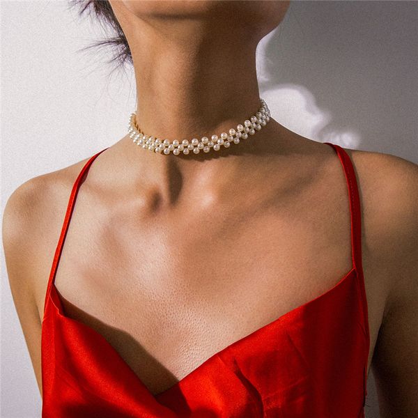 ahmed korean thin choker necklace for women fashion handmade multilayered imitation pearls chocker collar bijoux femme collier, Silver
ahmed korean thin choker necklace for women fashion handmade multilayered imitation pearls chocker collar bijoux femme collier, Silver