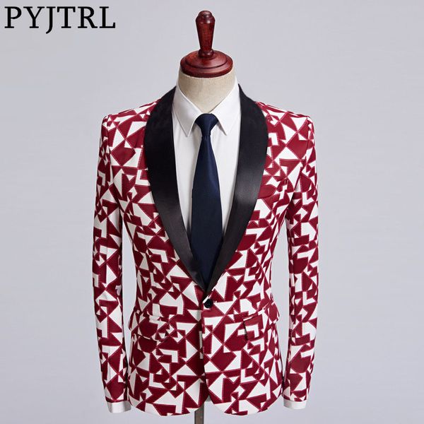 pyjtrl plus size mens red triangle pattern casual fashion suit jacket new slim fit blazer design british style mariage clothing, White;black
pyjtrl plus size mens red triangle pattern casual fashion suit jacket new slim fit blazer design british style mariage clothing, White;black