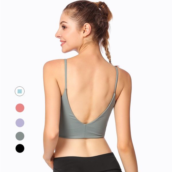 double scoop thin strap yoga sports bra women backless padded running bras fitness sport brassiere workout athletic top, White;black
double scoop thin strap yoga sports bra women backless padded running bras fitness sport brassiere workout athletic top, White;black