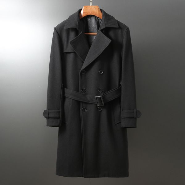 autumn and winter new double faced woolen coat men's long slim double face denim wool coat cashmere, Black
autumn and winter new double faced woolen coat men's long slim double face denim wool coat cashmere, Black