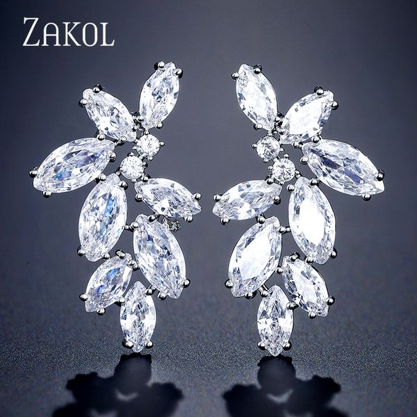 zakol fashion marquise cut cubic zirconia flowers stud earrings for women bridal jewelry dinner dress wedding fsep2349, Silver
zakol fashion marquise cut cubic zirconia flowers stud earrings for women bridal jewelry dinner dress wedding fsep2349, Silver