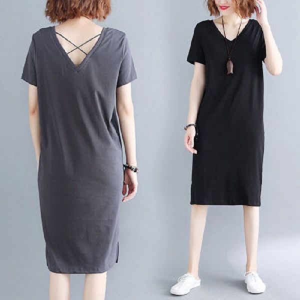 fat sister belly-covering large size dress dress aging 2020 summer new western style loose slimming fashionable mid-length, Black;gray
fat sister belly-covering large size dress dress aging 2020 summer new western style loose slimming fashionable mid-length, Black;gray