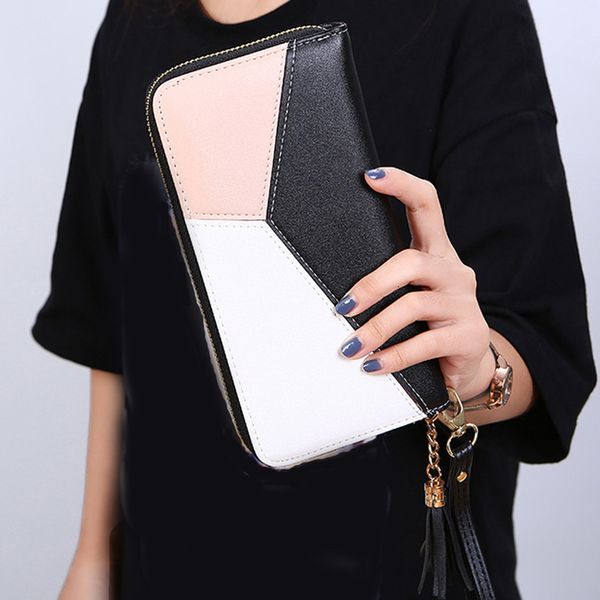 women wallet female contrast color stitching wristband wallets zipper wallet clutch bag purse cards holder phone money handbag, Red;black
women wallet female contrast color stitching wristband wallets zipper wallet clutch bag purse cards holder phone money handbag, Red;black