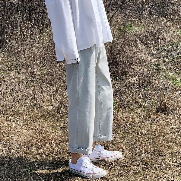 men jeans denim ankle-length ripped korean style oversize chic casual fashion retro vintage streetwear hip-hop solid simple mens, Blue
men jeans denim ankle-length ripped korean style oversize chic casual fashion retro vintage streetwear hip-hop solid simple mens, Blue