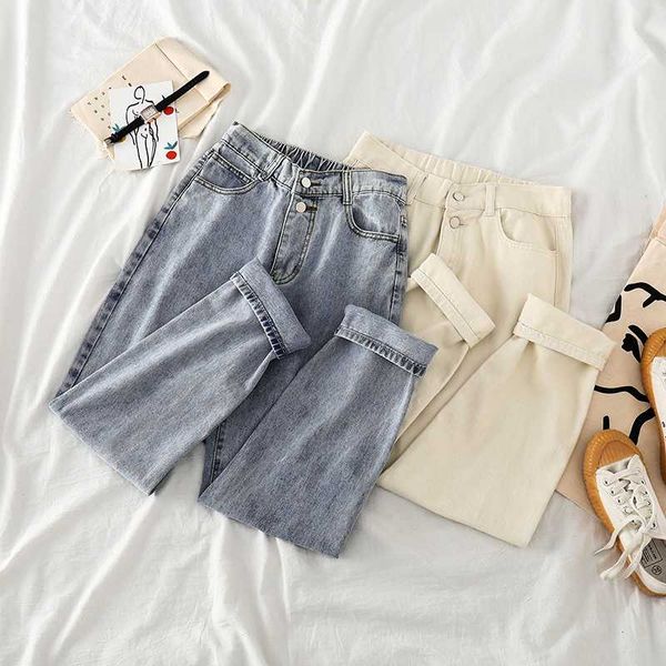 yeeloca elegant jeans female full length button wide leg vintage trousers women high-waist cotton straight loose bottoms, Blue
yeeloca elegant jeans female full length button wide leg vintage trousers women high-waist cotton straight loose bottoms, Blue
