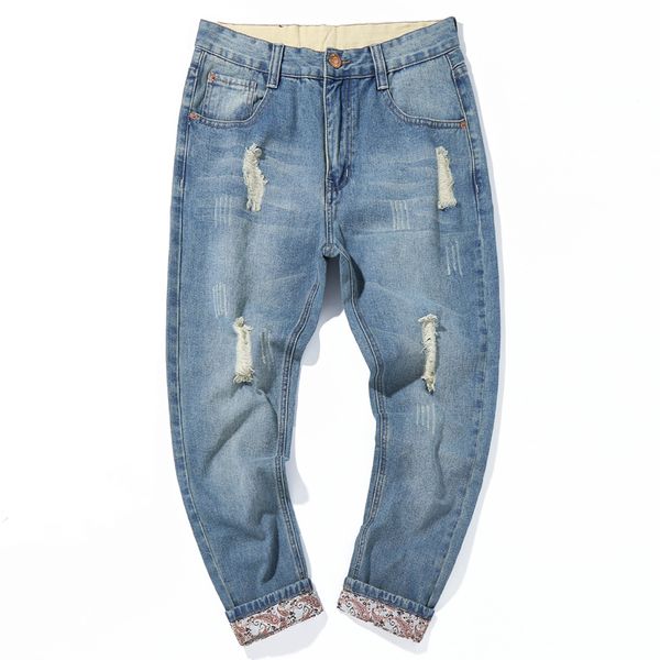 destroyed ripped jeans men 2020 korean mens ripped hole casual denim trousers spring thin harem jeans long pants male, Blue
destroyed ripped jeans men 2020 korean mens ripped hole casual denim trousers spring thin harem jeans long pants male, Blue
