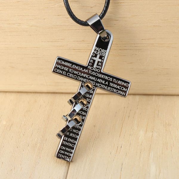 fashion hip-hop leather rope necklace creative men's and women's exquisite cross pendant, Silver
fashion hip-hop leather rope necklace creative men's and women's exquisite cross pendant, Silver