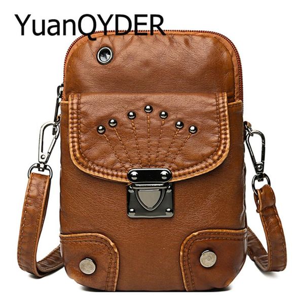 vintage mini phone crossbody bags for women soft leather rivet metal lock shoulder messenger bag female design small coin purses
vintage mini phone crossbody bags for women soft leather rivet metal lock shoulder messenger bag female design small coin purses