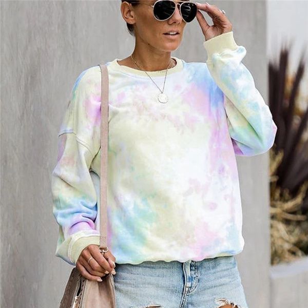 women multicolor pullover spring casual long sleeve o-neck sweatshirt loose printed tie dyeing hoodie for ladies, Black
women multicolor pullover spring casual long sleeve o-neck sweatshirt loose printed tie dyeing hoodie for ladies, Black