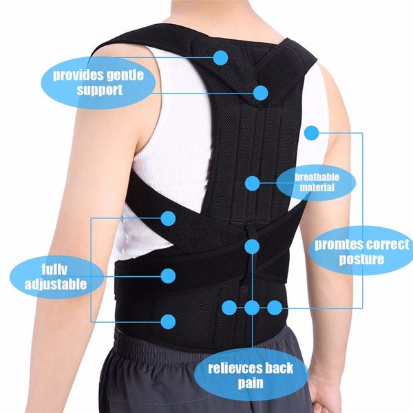 back support xxxl posture corrector belt orthopedic corset brace straightener adjustable shoulder wrap, Black;blue
back support xxxl posture corrector belt orthopedic corset brace straightener adjustable shoulder wrap, Black;blue