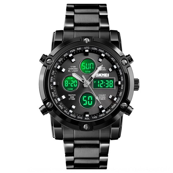 fashion fashion multi-functional three-time large dial electronic wristwatch watch business men's electronic steel wristwatch, Blue
fashion fashion multi-functional three-time large dial electronic wristwatch watch business men's electronic steel wristwatch, Blue