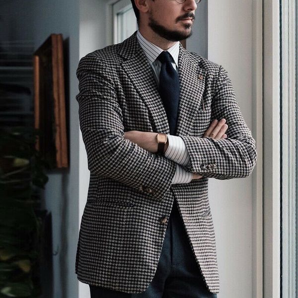 men's suits & blazers x108 houndstooth jacket+pants business groom wedding prom party dinner custom made mens suit 2021, White;black
men's suits & blazers x108 houndstooth jacket+pants business groom wedding prom party dinner custom made mens suit 2021, White;black