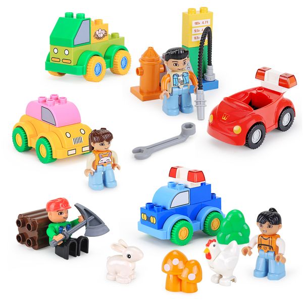 interesting large-grain plastic toys for children, building blocks, educational toys for men and women, assembly toys for cars