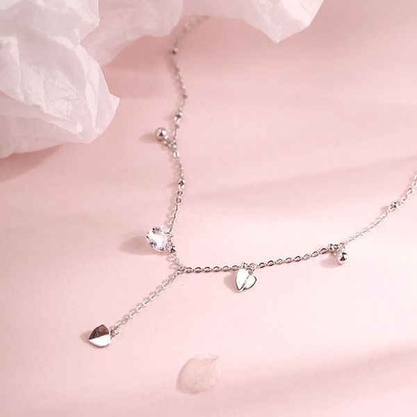 exquisite heart zircon pendant tassel choker necklace women ladies necklace jewellry for gifts s-n474, Silver
exquisite heart zircon pendant tassel choker necklace women ladies necklace jewellry for gifts s-n474, Silver