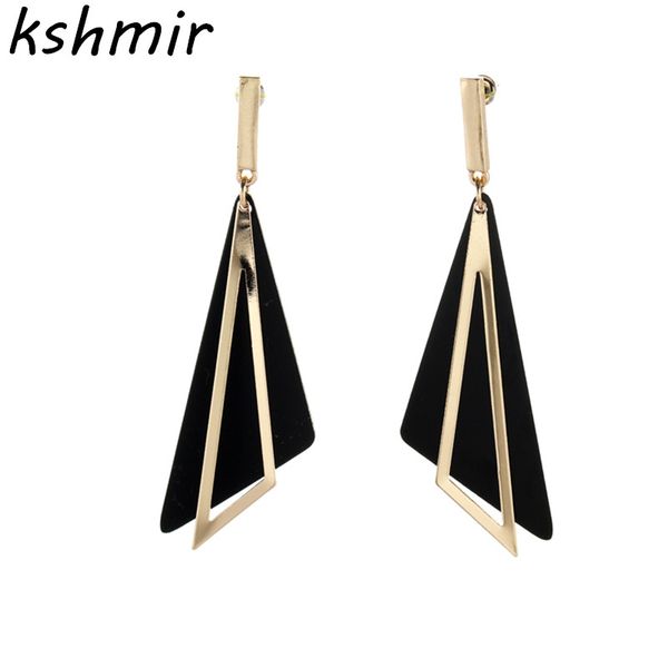 fashion accessories exquisite hollow out black diagonal triangle long earrings earrings accessories wholesale, Golden;silver
fashion accessories exquisite hollow out black diagonal triangle long earrings earrings accessories wholesale, Golden;silver