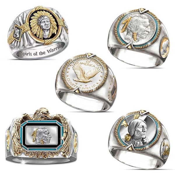 hip hop style chief two-tone gold ring men western national cowboy style pirate eagle male ring, Golden;silver
hip hop style chief two-tone gold ring men western national cowboy style pirate eagle male ring, Golden;silver