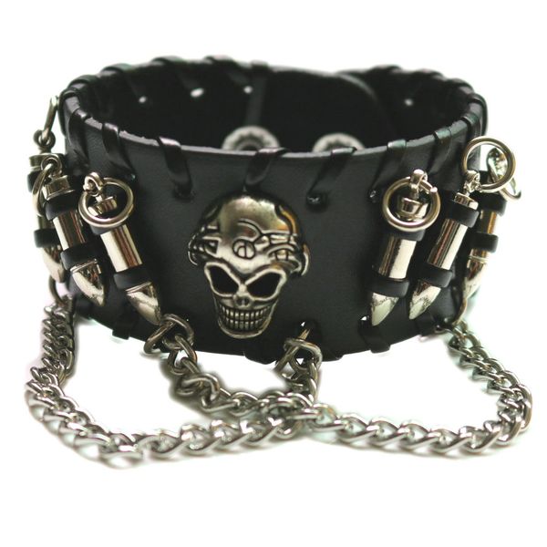 1 pcs elling rock skull leather bracelet jewelry retro punk mens simple elegant temperament neutral individual wrist band, Black
1 pcs elling rock skull leather bracelet jewelry retro punk mens simple elegant temperament neutral individual wrist band, Black