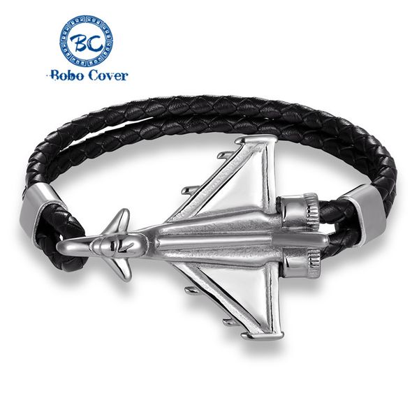 genuine leather aircraft bracelet men stainless steel jet fighter anchor fashion bracelets friendship jewelry for women pulseras, Golden;silver
genuine leather aircraft bracelet men stainless steel jet fighter anchor fashion bracelets friendship jewelry for women pulseras, Golden;silver