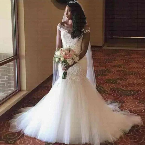 cap sleeves mermaid dresses new african appliques lace wedding dress bridal gowns formal party vestido de novia 2020, White
cap sleeves mermaid dresses new african appliques lace wedding dress bridal gowns formal party vestido de novia 2020, White