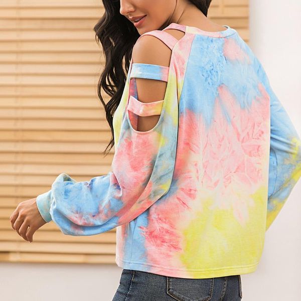 autumn t-shirt women long sleeve tie dye off shoulder tee shirt harajuku hollow out shirt female cropped chic, Black;blue
autumn t-shirt women long sleeve tie dye off shoulder tee shirt harajuku hollow out shirt female cropped chic, Black;blue