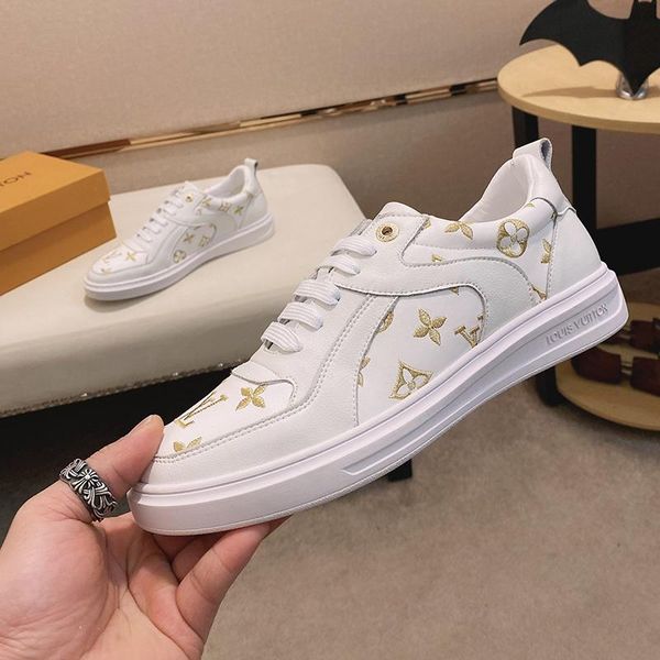 2020c luxury design men's high-quality printed breathable sneakers, fashionable wild men's casual shoes, men's banquet shoes, Black