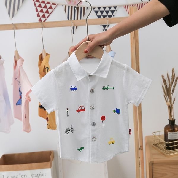 2020 new short-sleeved children's clothing children's clothing shirt new cotton car fashionable lapel shirt stylish cute, White;black
2020 new short-sleeved children's clothing children's clothing shirt new cotton car fashionable lapel shirt stylish cute, White;black