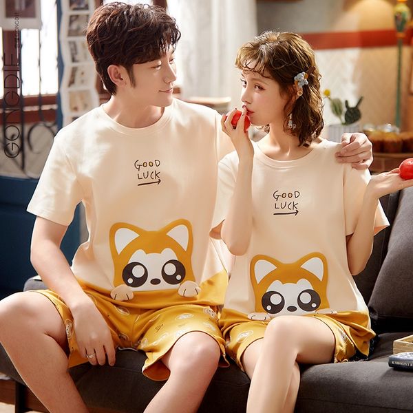couple's summer home pajamas pajamas short-sleeved men's and women's summer thin fox cotton cartoon cute home clothes set, Blue;red
couple's summer home pajamas pajamas short-sleeved men's and women's summer thin fox cotton cartoon cute home clothes set, Blue;red