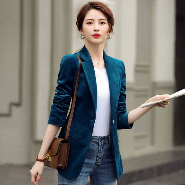 women's suits & blazers 1pcs plus size coats 2021 autumn fashion corduroy splicing small jackets ladies skinny, White;black
women's suits & blazers 1pcs plus size coats 2021 autumn fashion corduroy splicing small jackets ladies skinny, White;black