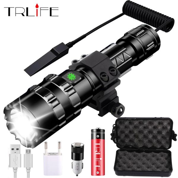 8000lums Led Tactical Torch Powerful Usb Rechargeable Lamp L2 Hunting Light 5 Modes C8 Flashlights Hunting Scopes