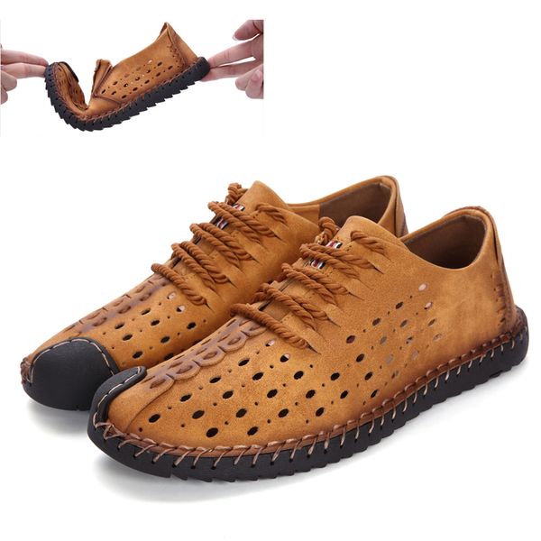 fashion hollow ultra-light hand stitched men's leather shoes breathable non-slip casual leather shoes for men, Black
fashion hollow ultra-light hand stitched men's leather shoes breathable non-slip casual leather shoes for men, Black