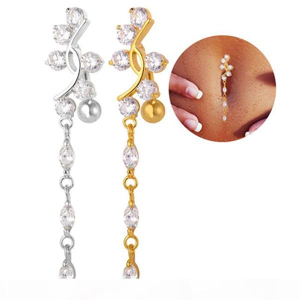 18k real gold plated body for women platinum plated belly button ring with clear cubic zirconia, Silver
18k real gold plated body for women platinum plated belly button ring with clear cubic zirconia, Silver
