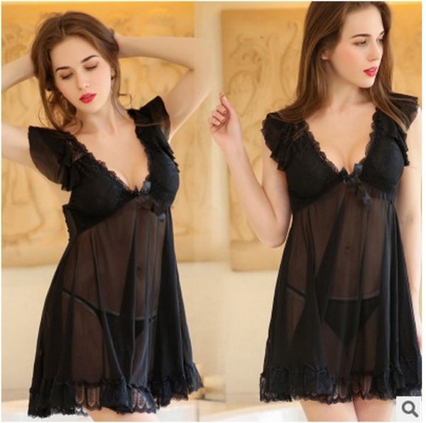 underwear sling underwear pajamas large size suspender nightdress mesh transparent pajamas, Black;white
underwear sling underwear pajamas large size suspender nightdress mesh transparent pajamas, Black;white