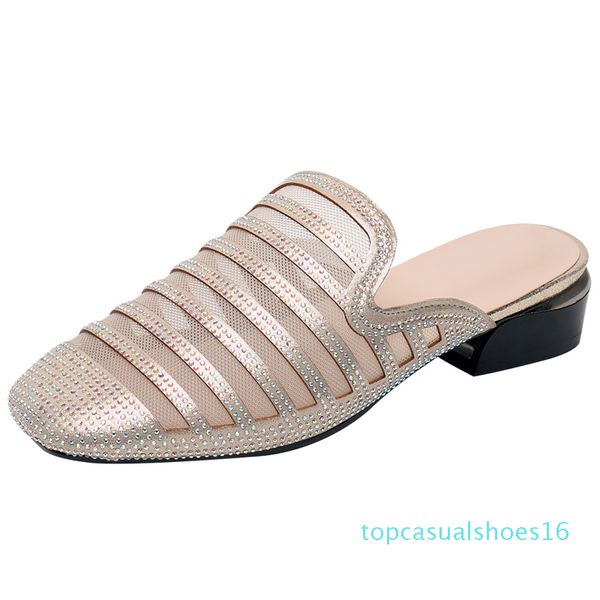 mvvjke2020 summer women slippers no toes square heel lady sandals fashion mesh rhinestone female lazy slippers big size 35-43 t16, Black
mvvjke2020 summer women slippers no toes square heel lady sandals fashion mesh rhinestone female lazy slippers big size 35-43 t16, Black