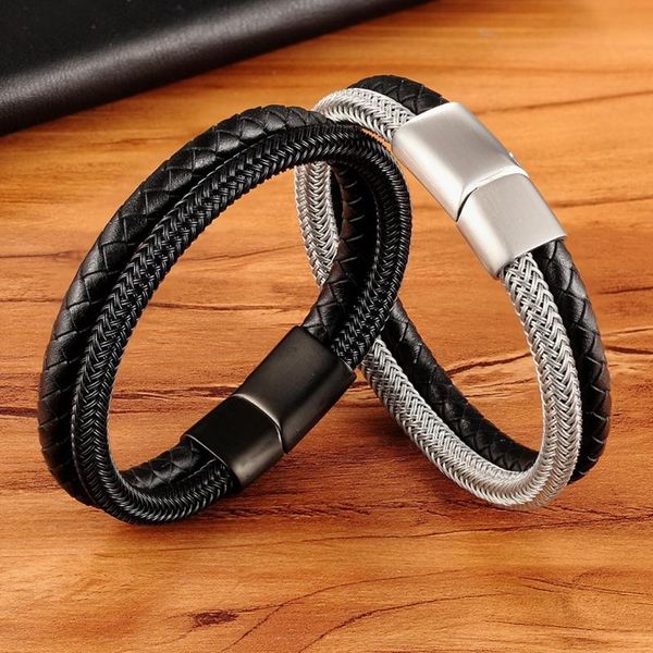 xqni classic style leather with stainless steel stitching combination men's bracelet black/steel buckle party accessories gift, Golden;silver
xqni classic style leather with stainless steel stitching combination men's bracelet black/steel buckle party accessories gift, Golden;silver