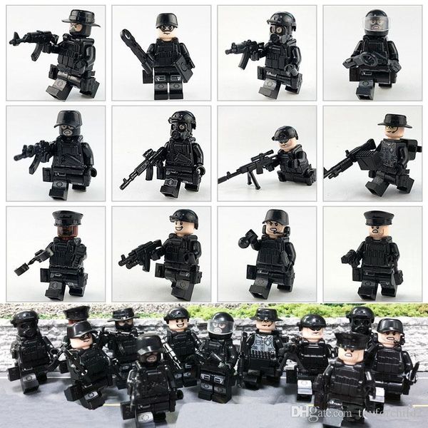 12 pcs lot military special forces tactics assault police cod swat mini action figure with weapons building blocks toy for children
12 pcs lot military special forces tactics assault police cod swat mini action figure with weapons building blocks toy for children