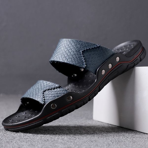 2020 summer man leather slippers black blue beach slippers men outdoor men slide flip flops big size man soft
2020 summer man leather slippers black blue beach slippers men outdoor men slide flip flops big size man soft
