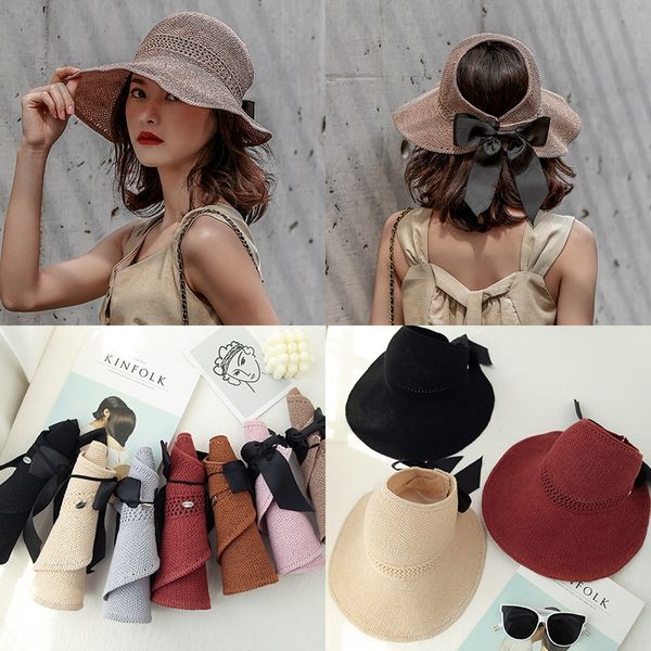 empty sun straw sunscreen female summer korean all-match sunscreen hat new bow empty straw hat, Blue;gray
empty sun straw sunscreen female summer korean all-match sunscreen hat new bow empty straw hat, Blue;gray
