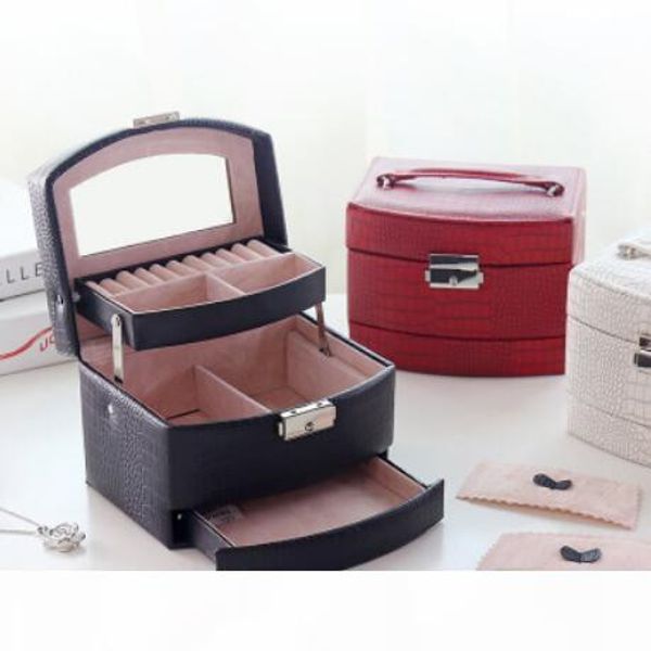 e luxury jewelry case for gathering lizards leather automatic lock three layers for jewelry of shipping, Black;white
e luxury jewelry case for gathering lizards leather automatic lock three layers for jewelry of shipping, Black;white