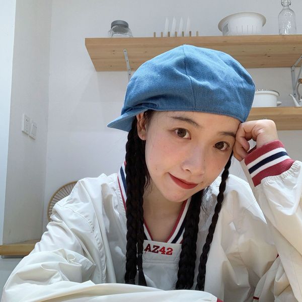 japanese designer style artistic face small front cap washed cowboy newsboy cap beret beret, Blue;gray
japanese designer style artistic face small front cap washed cowboy newsboy cap beret beret, Blue;gray