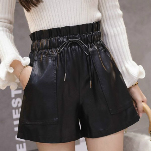 autumn winter high waist pu leather shorts women elastic waist width-leg shorts streetwears female england style boots, White;black
autumn winter high waist pu leather shorts women elastic waist width-leg shorts streetwears female england style boots, White;black